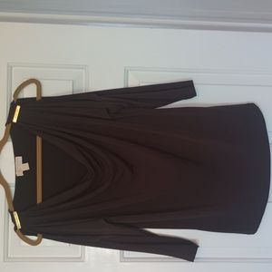 Michael Kors Black Drape Neck Cold-Shoulder Top